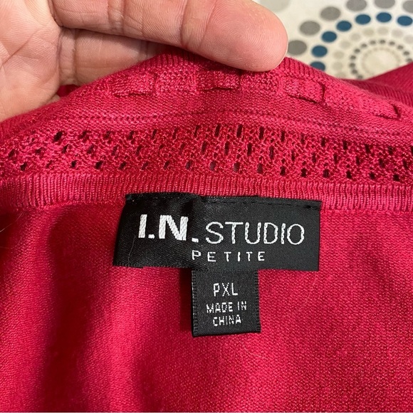 I.N. Studio Petite Dark Melon Laced Color Knit Top - Picture 5 of 7